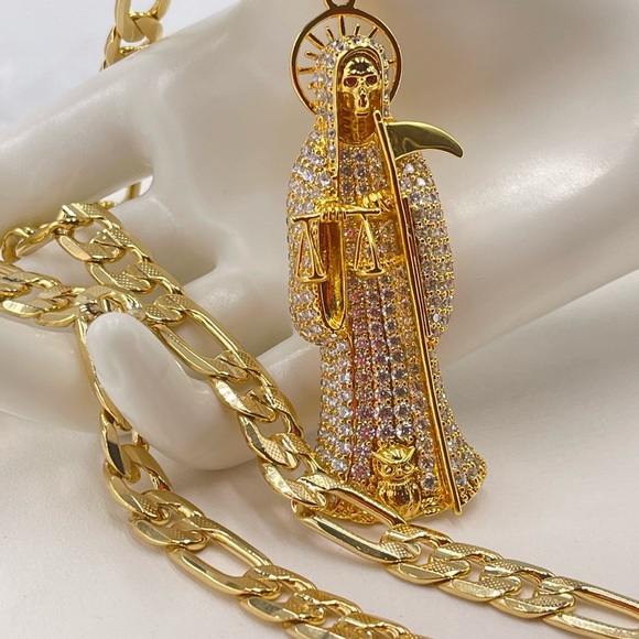 The Grim Reaper and chaIn Gold plated 18k - Picture 3 of 6